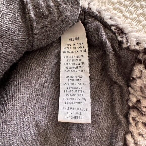 Thread & Supply Women's Wubby Fleece Pullover Charcoal Sz M - Picture 10 of 16